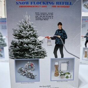 Snow Flocking Christmas Tree Flock REFILL 1 lb Box Paper Mache Vintage Sno-Jet